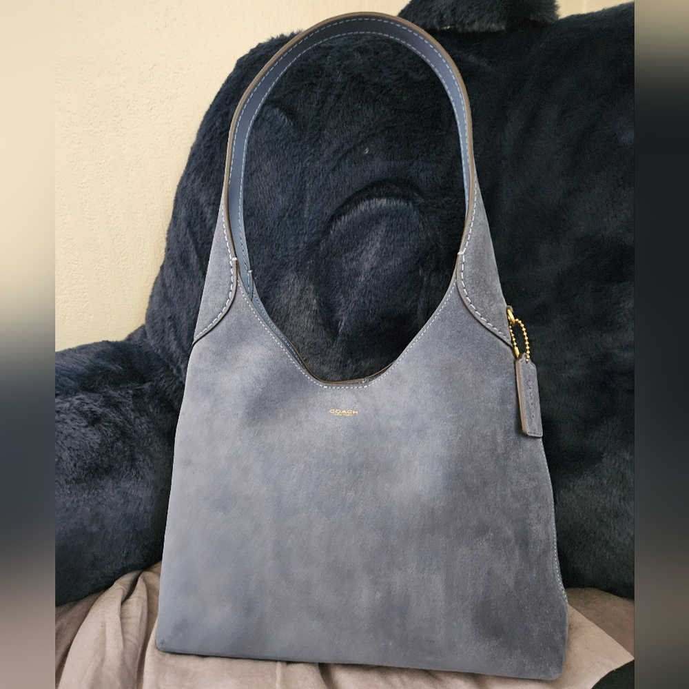 NEW Coach Light Denim color suede Brooklyn 28